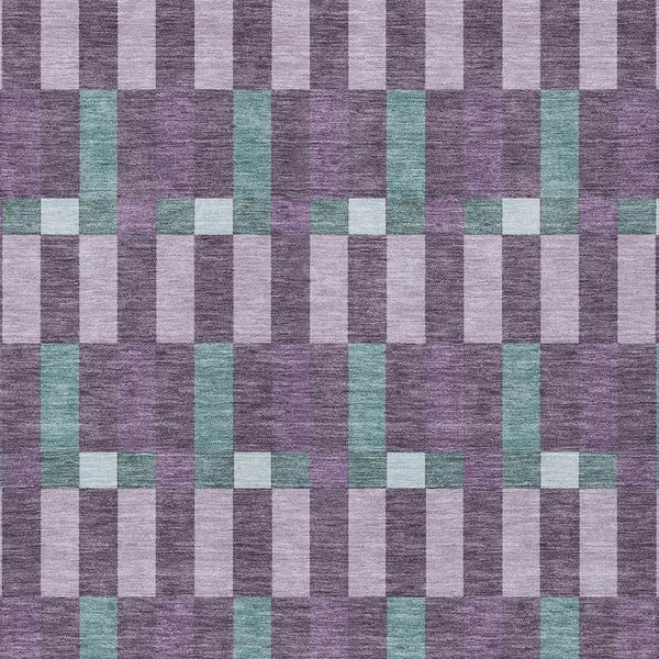 10' X 14' Plum And Lavender Geometric Washable Indoor Outdoor Area Rug Homeroots Outdoor