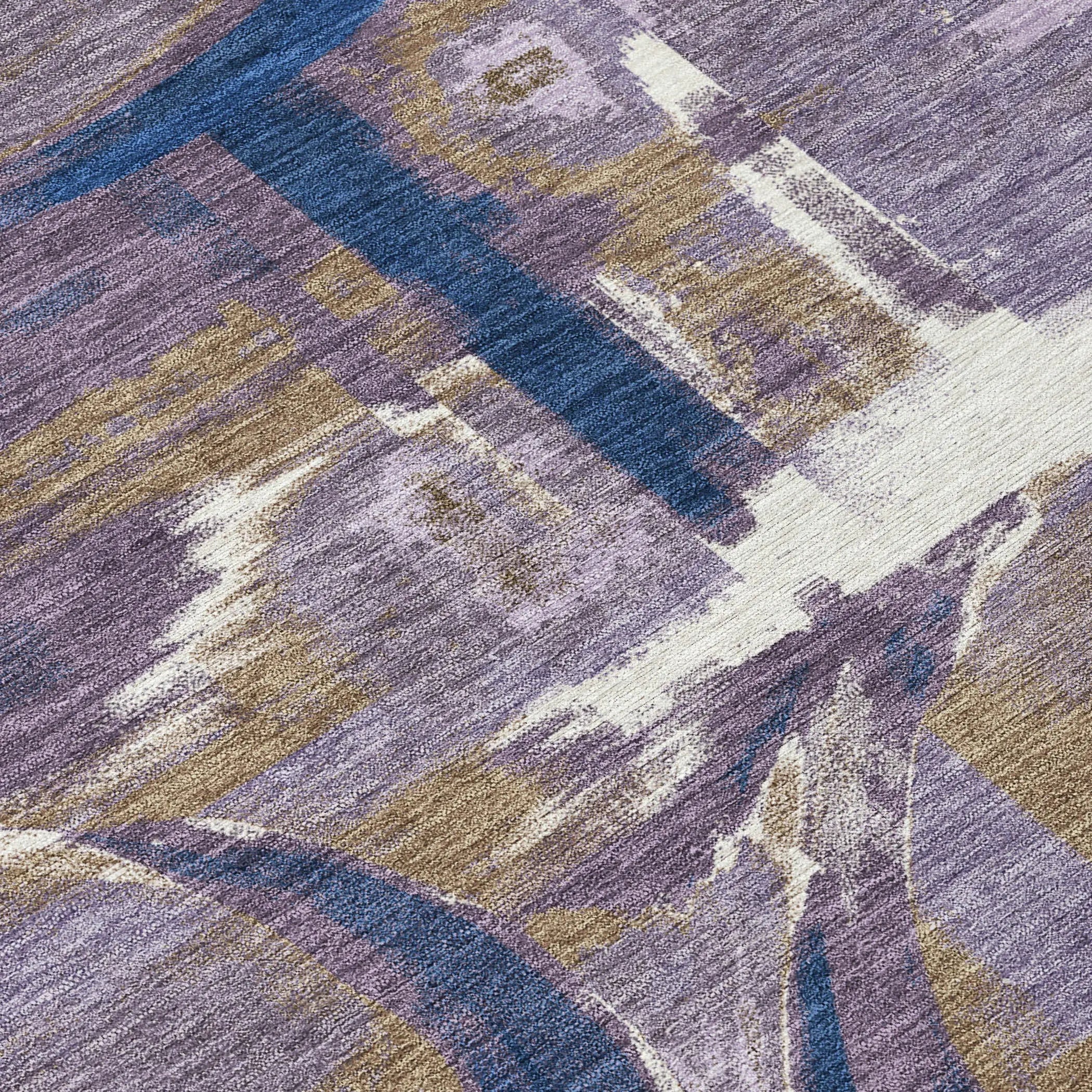 10' X 14' Plum And Purple Abstract Washable Indoor Outdoor Area Rug Homeroots Outdoor