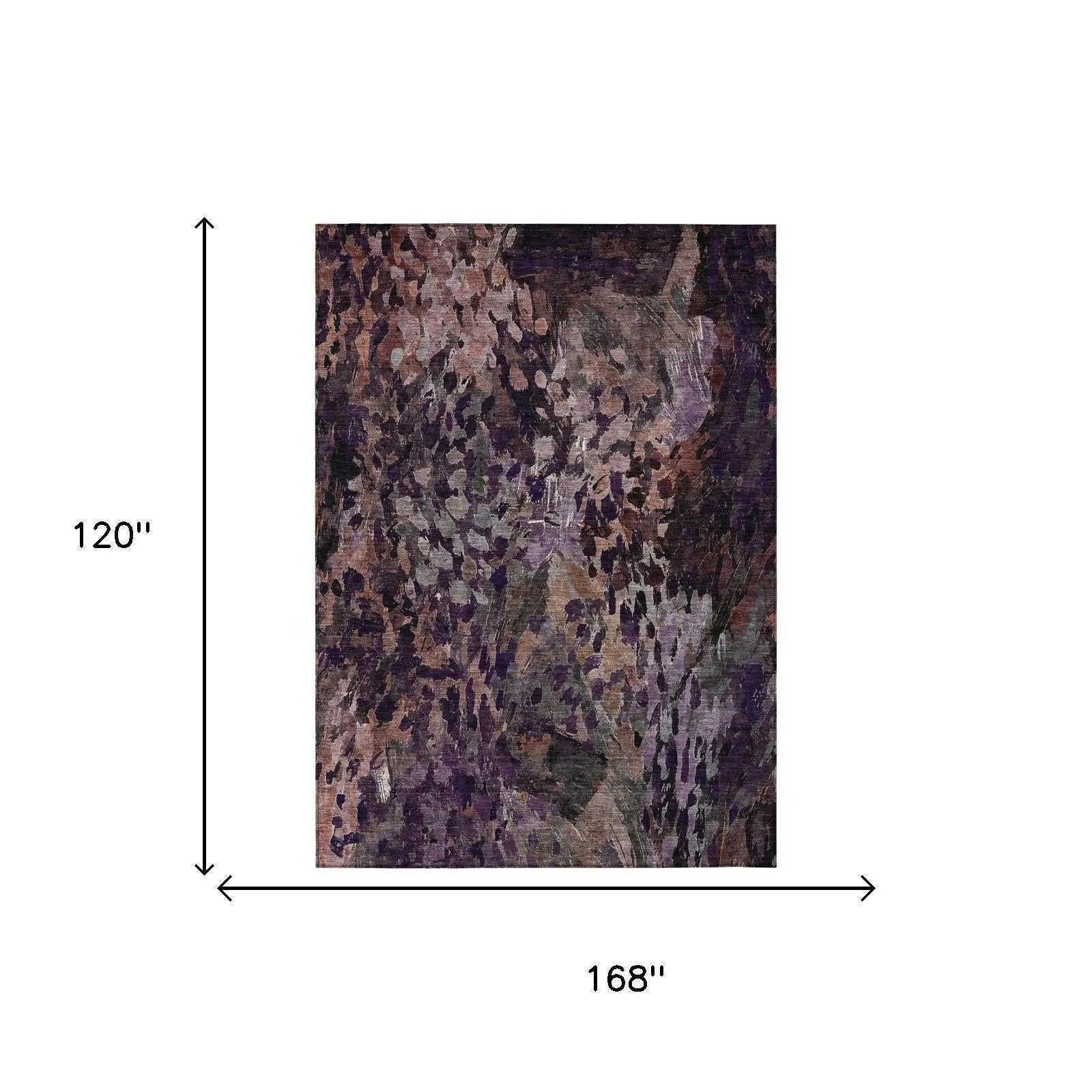 10' X 14' Plum And Purple Abstract Washable Indoor Outdoor Area Rug Homeroots Outdoor