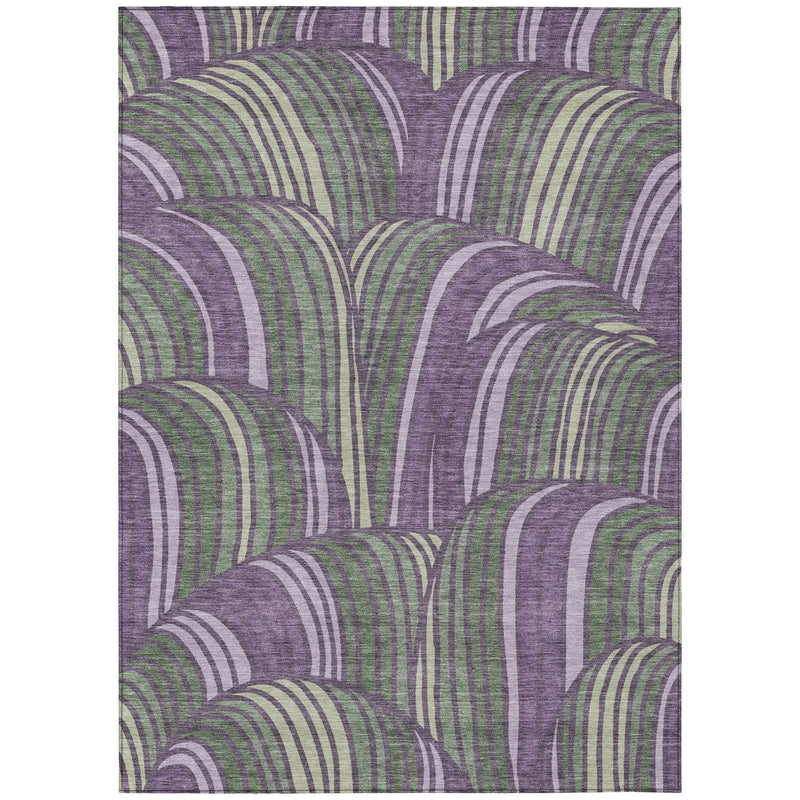 10' X 14' Plum And Purple Abstract Washable Indoor Outdoor Area Rug Homeroots Outdoor