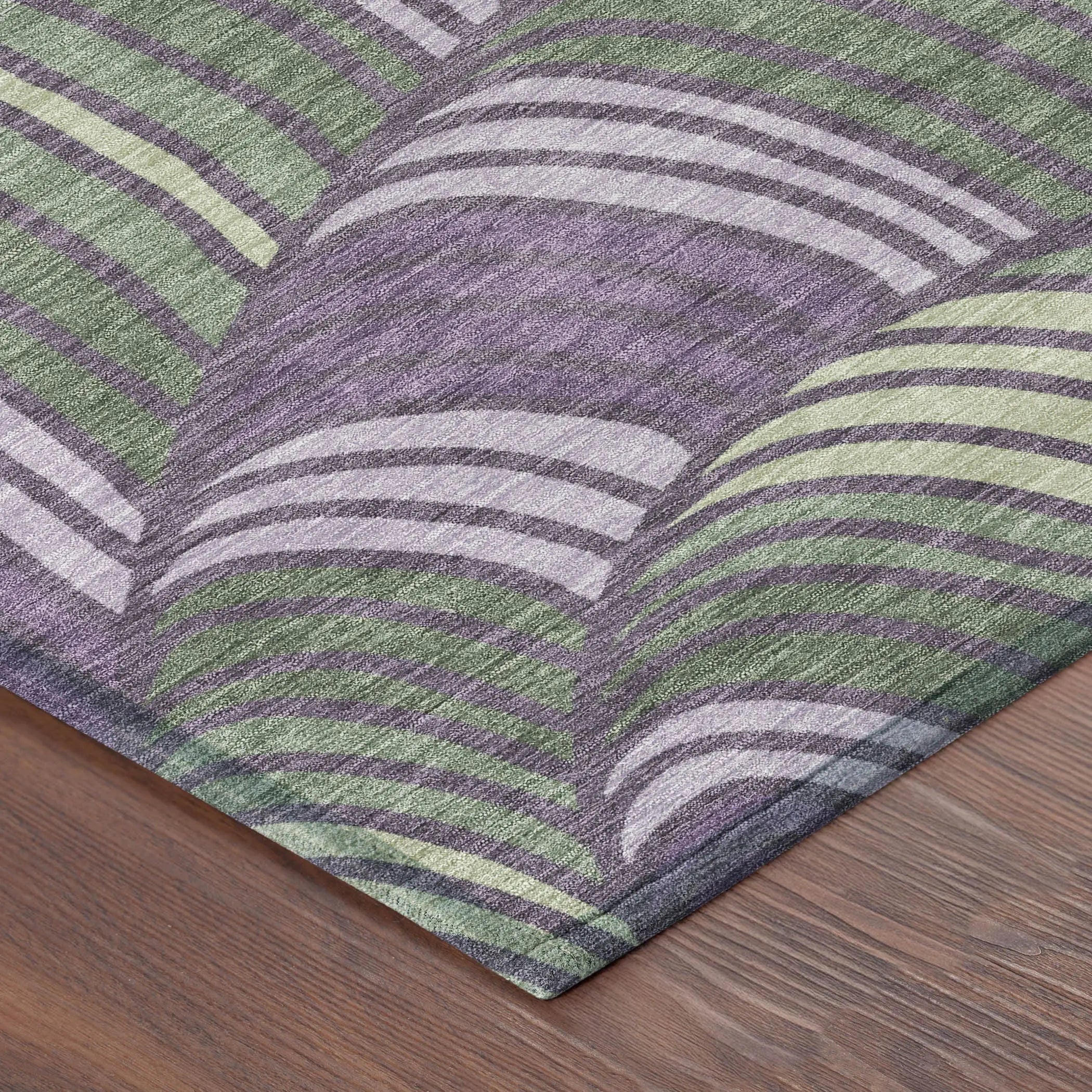 10' X 14' Plum And Purple Abstract Washable Indoor Outdoor Area Rug Homeroots Outdoor