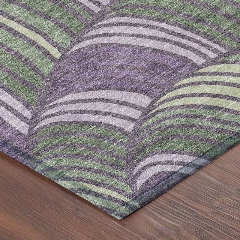 10' X 14' Plum And Purple Abstract Washable Indoor Outdoor Area Rug Homeroots Outdoor