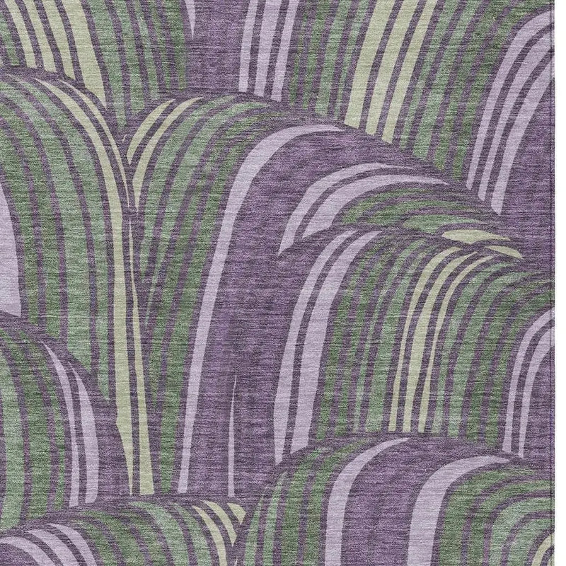 10' X 14' Plum And Purple Abstract Washable Indoor Outdoor Area Rug Homeroots Outdoor