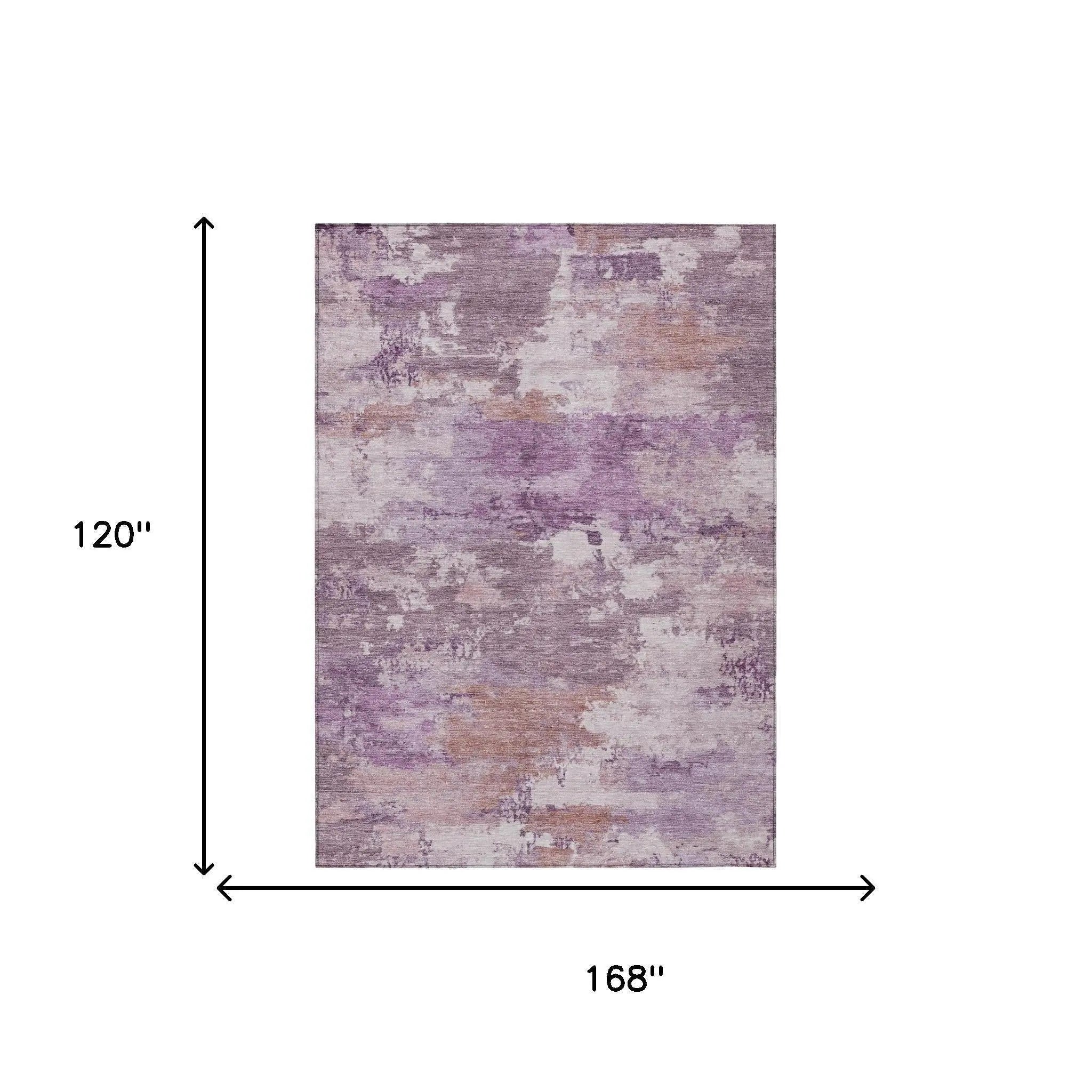 10' X 14' Plum And Purple Abstract Washable Indoor Outdoor Area Rug Homeroots Outdoor