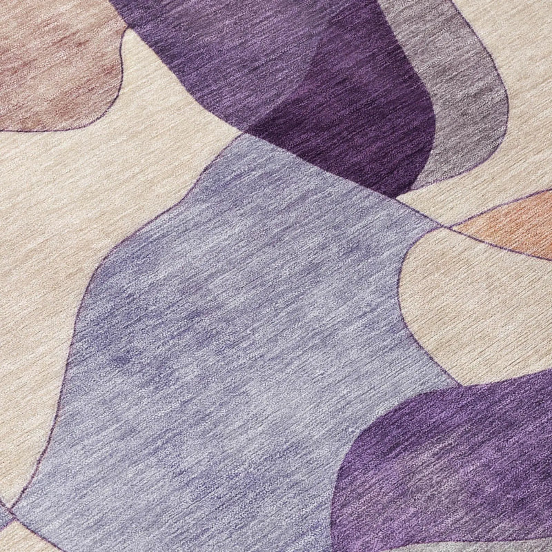 10' X 14' Plum And Purple Abstract Washable Indoor Outdoor Area Rug Homeroots Outdoor