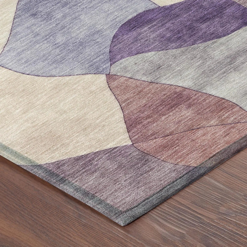 10' X 14' Plum And Purple Abstract Washable Indoor Outdoor Area Rug Homeroots Outdoor