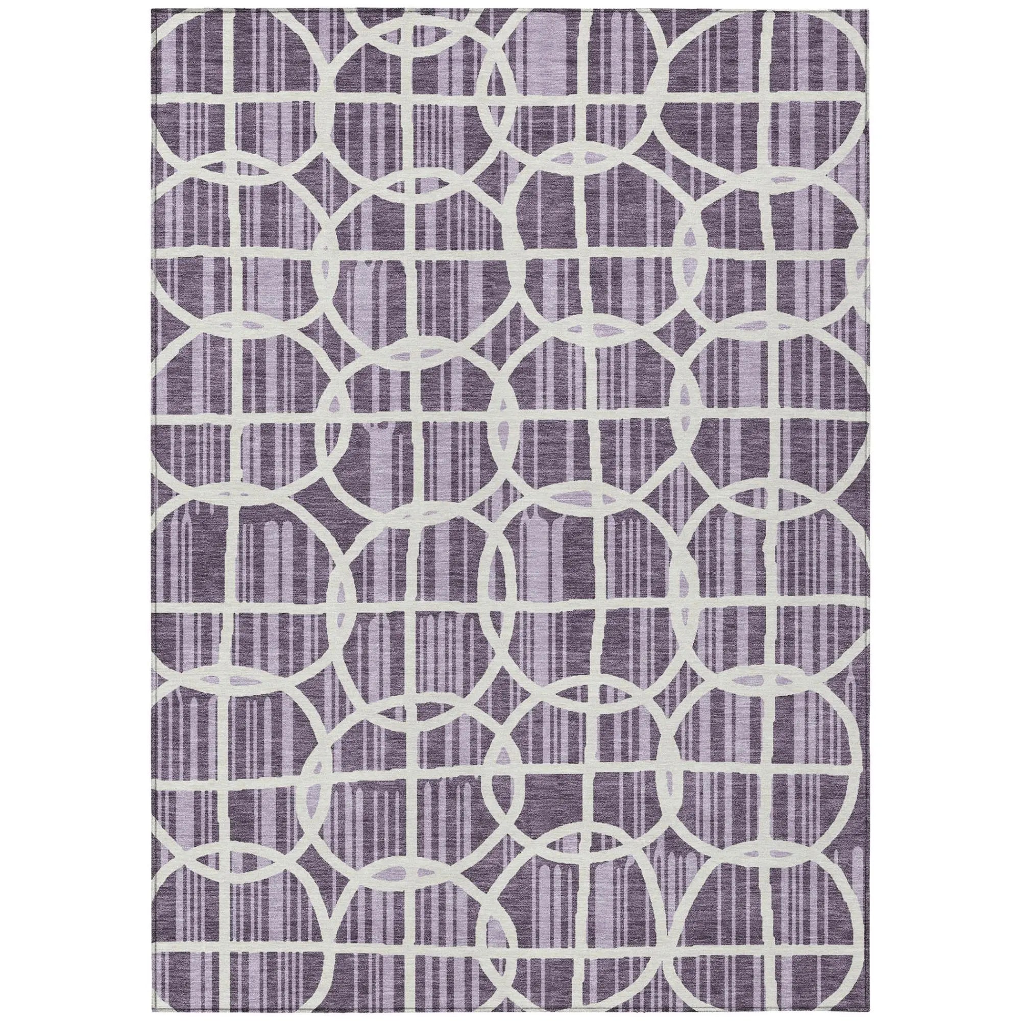 10' X 14' Plum And Purple Geometric Washable Indoor Outdoor Area Rug Homeroots Outdoor