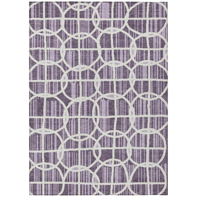 10' X 14' Plum And Purple Geometric Washable Indoor Outdoor Area Rug Homeroots Outdoor