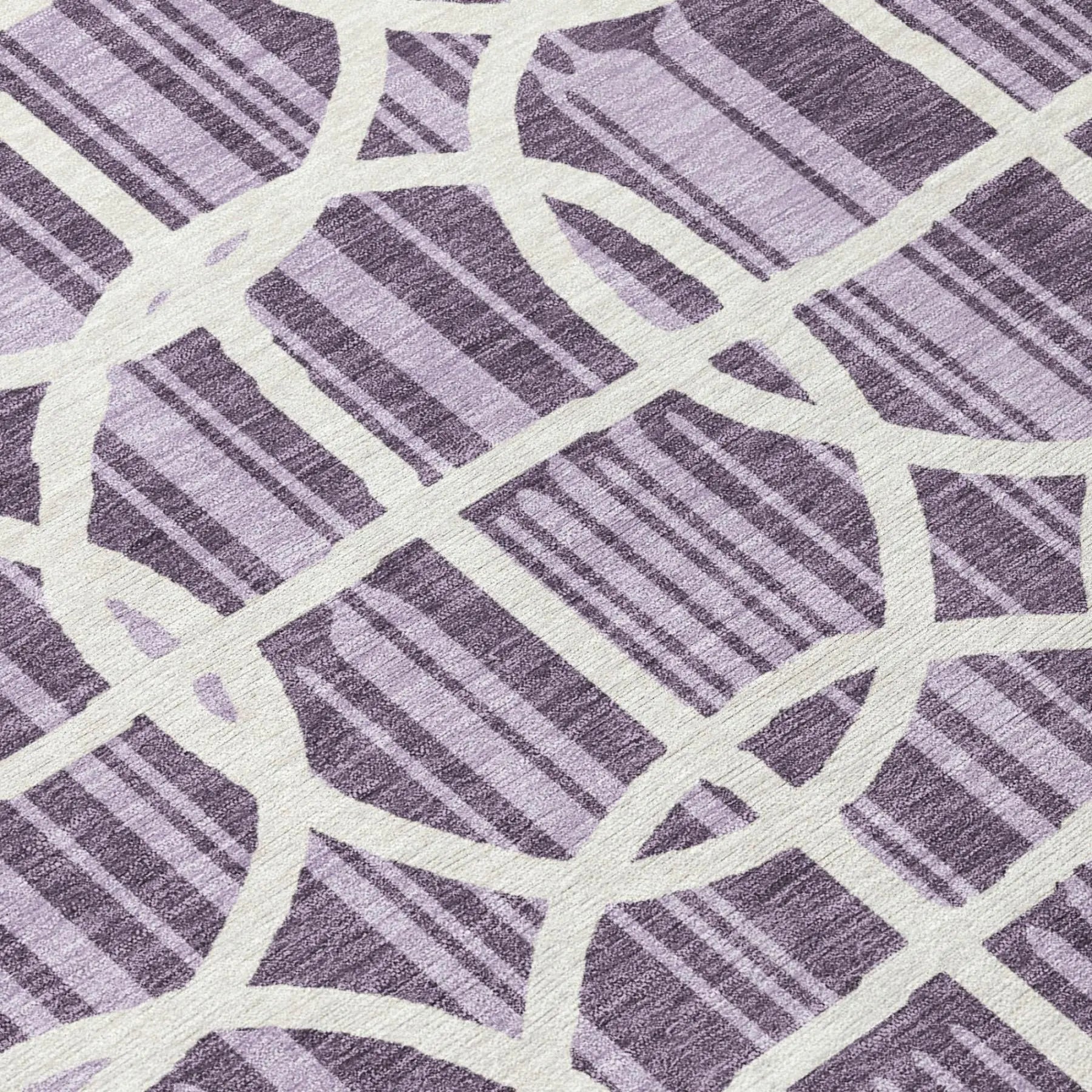 10' X 14' Plum And Purple Geometric Washable Indoor Outdoor Area Rug Homeroots Outdoor