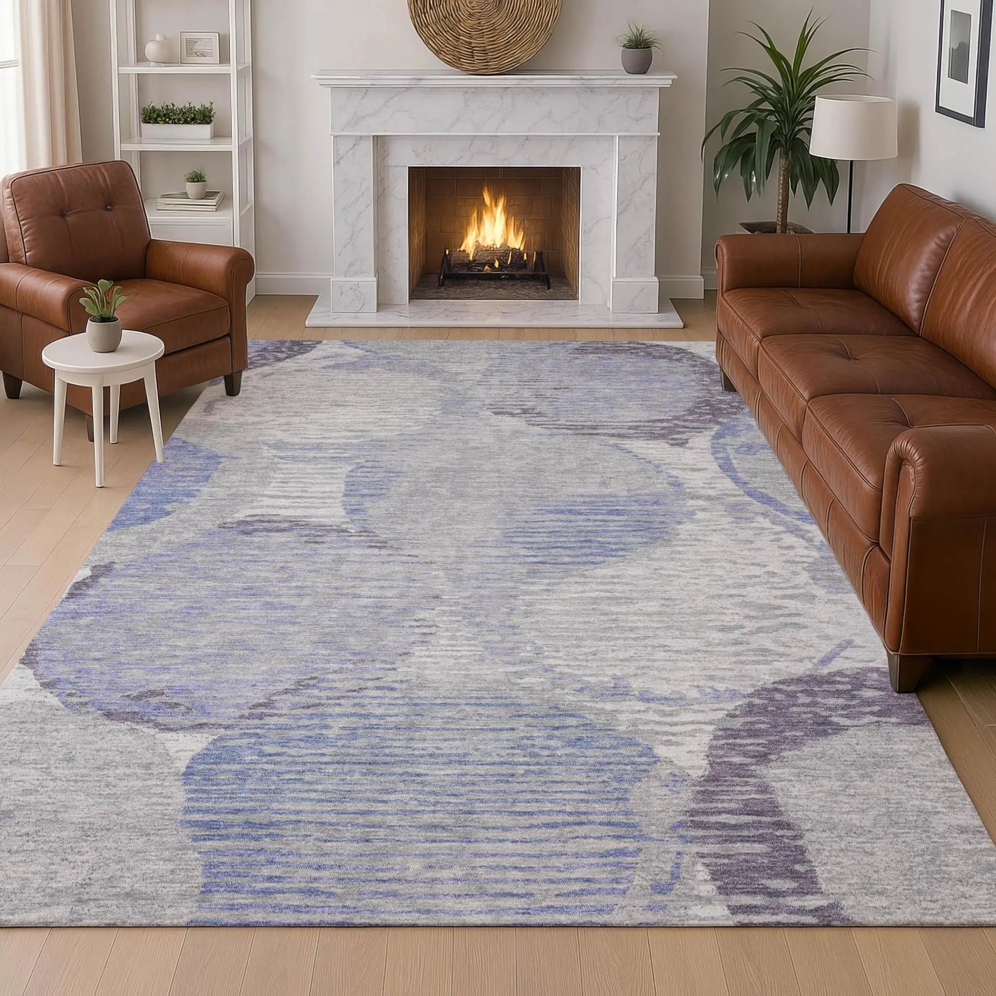 10' X 14' Plum And Purple Geometric Washable Indoor Outdoor Area Rug Homeroots Outdoor