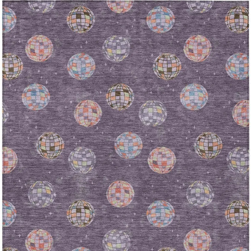10' X 14' Plum And Purple Geometric Washable Indoor Outdoor Area Rug Homeroots Outdoor