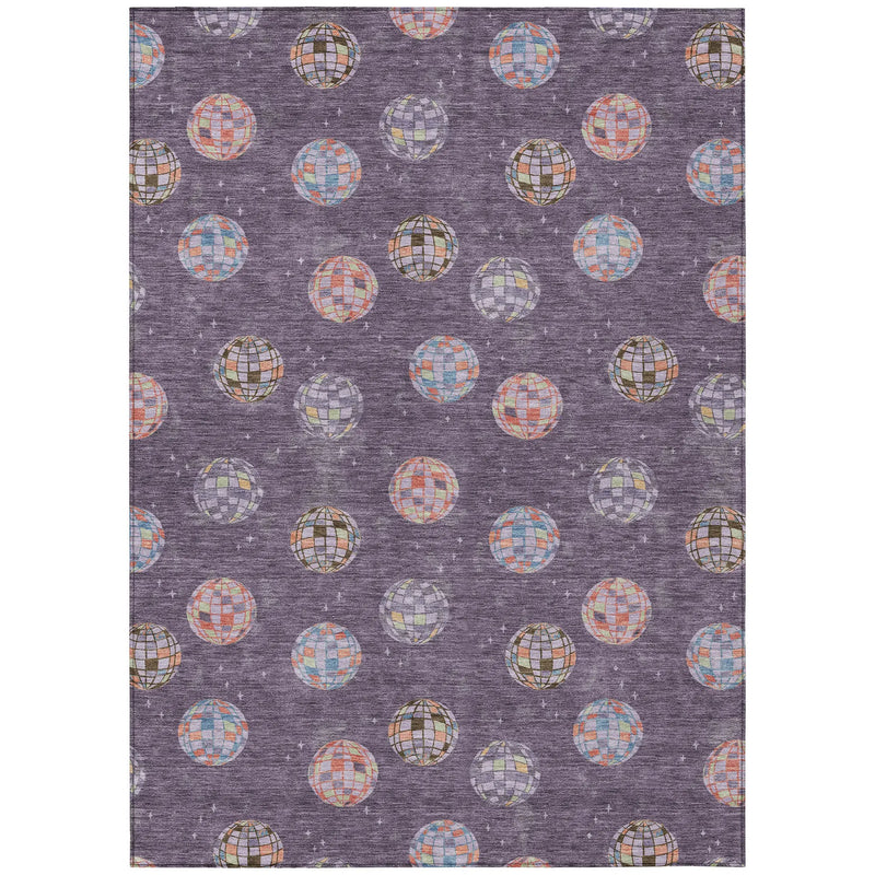 10' X 14' Plum And Purple Geometric Washable Indoor Outdoor Area Rug Homeroots Outdoor