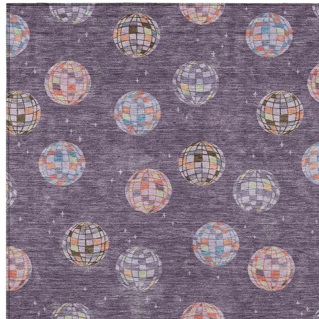 10' X 14' Plum And Purple Geometric Washable Indoor Outdoor Area Rug Homeroots Outdoor