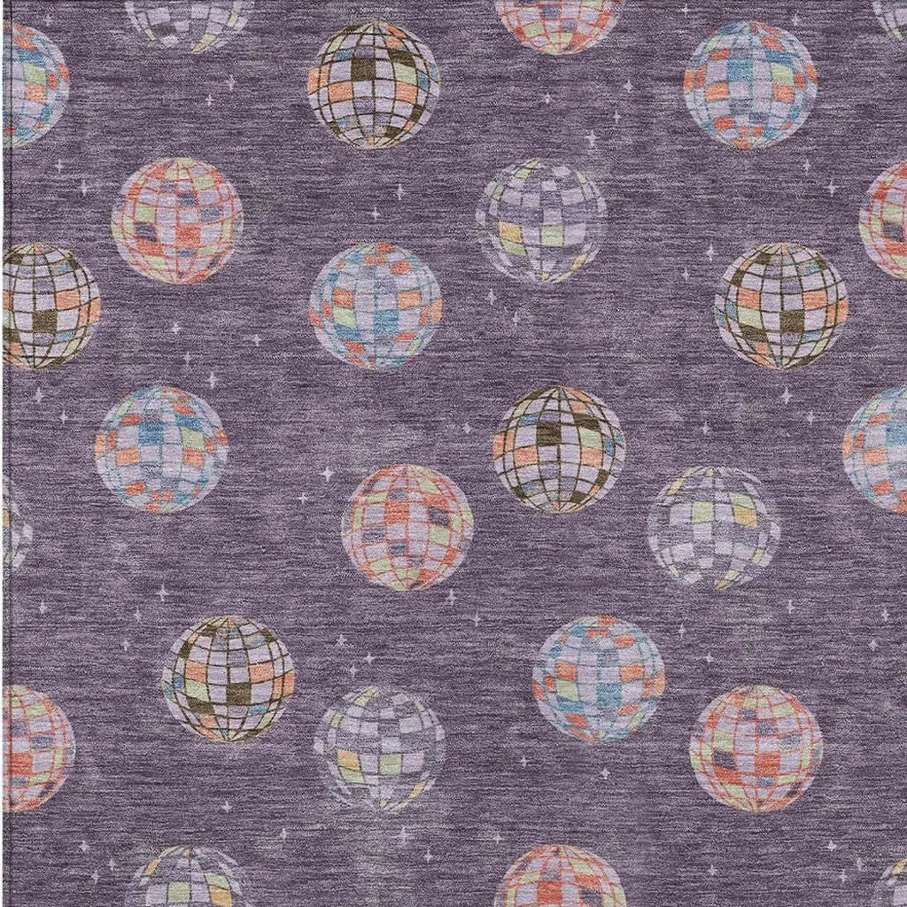 10' X 14' Plum And Purple Geometric Washable Indoor Outdoor Area Rug Homeroots Outdoor