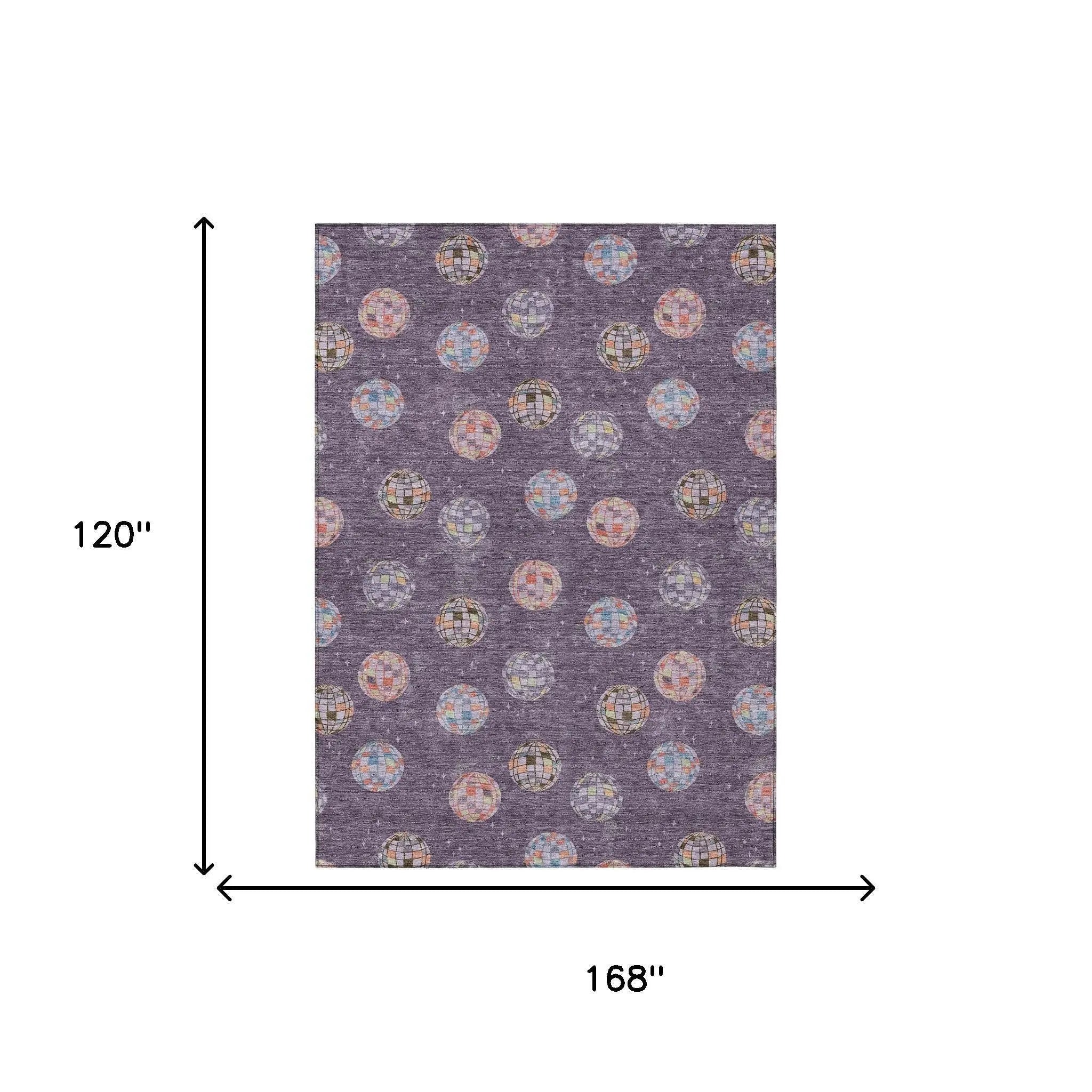 10' X 14' Plum And Purple Geometric Washable Indoor Outdoor Area Rug Homeroots Outdoor
