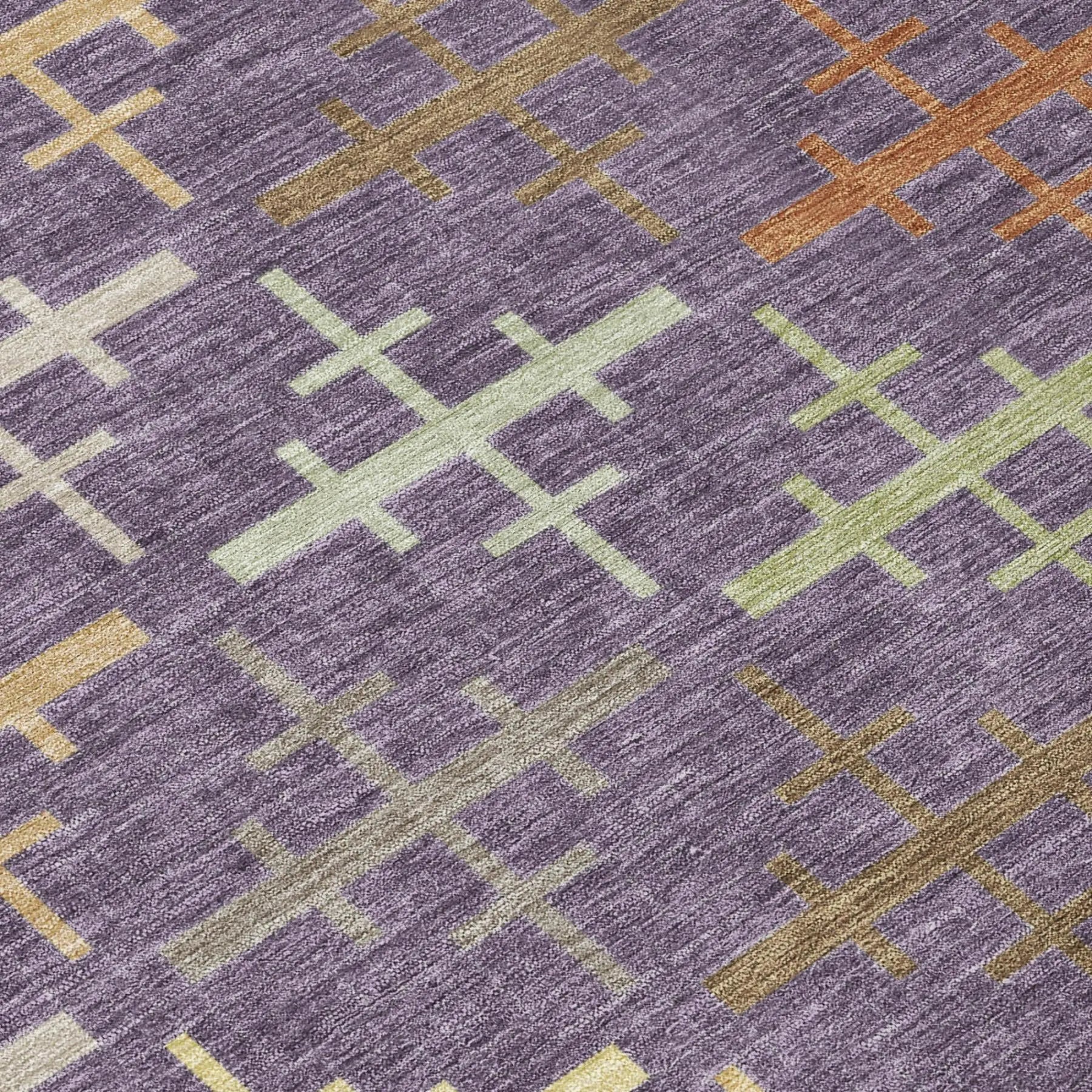 10' X 14' Plum And Purple Geometric Washable Indoor Outdoor Area Rug Homeroots Outdoor