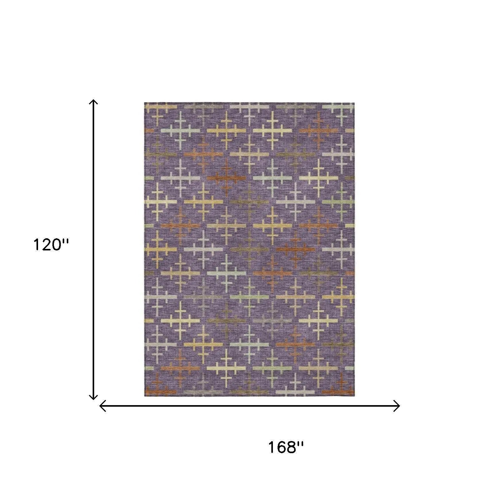 10' X 14' Plum And Purple Geometric Washable Indoor Outdoor Area Rug Homeroots Outdoor