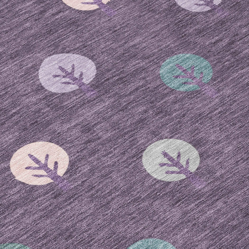 10' X 14' Plum And Purple Geometric Washable Indoor Outdoor Area Rug Homeroots Outdoor