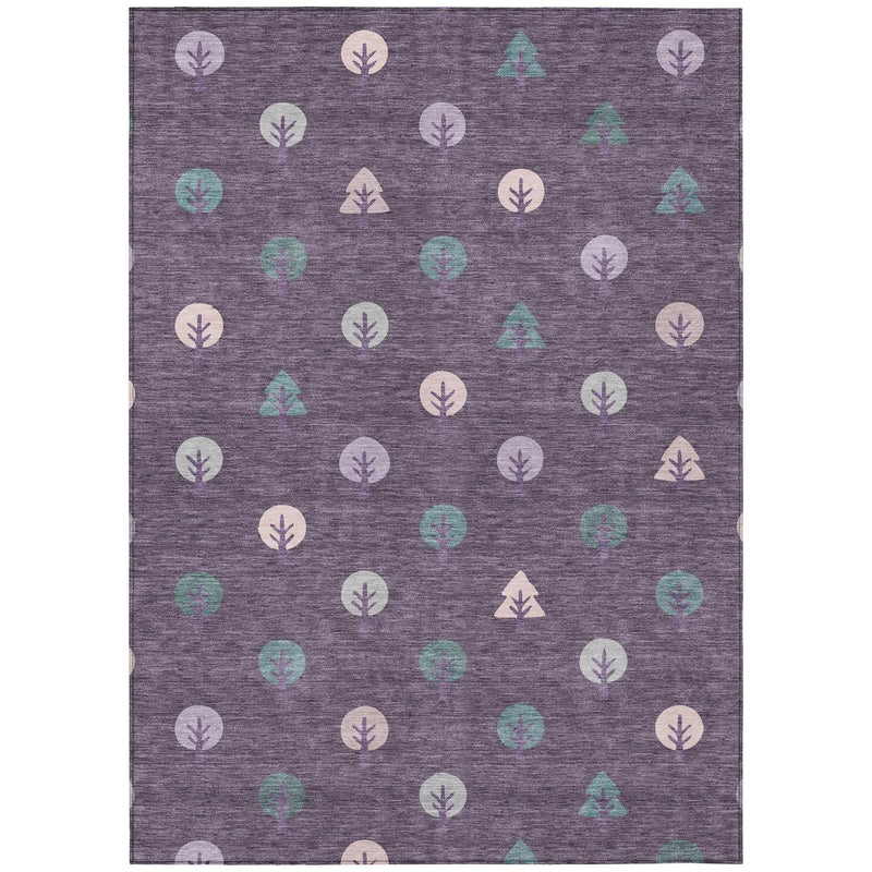 10' X 14' Plum And Purple Geometric Washable Indoor Outdoor Area Rug Homeroots Outdoor