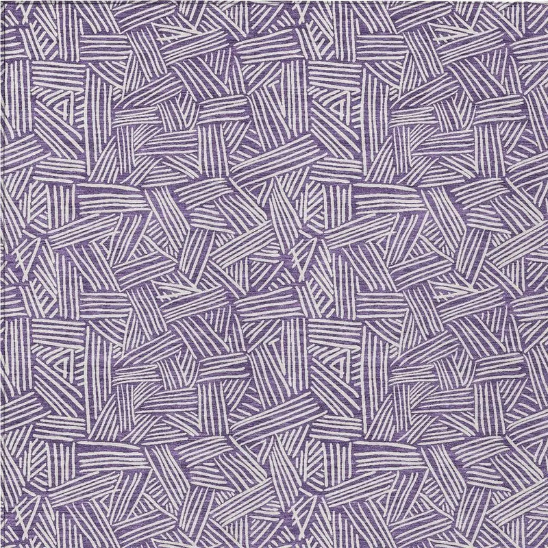 10' X 14' Purple And Beige Geometric Washable Indoor Outdoor Area Rug Homeroots Outdoor
