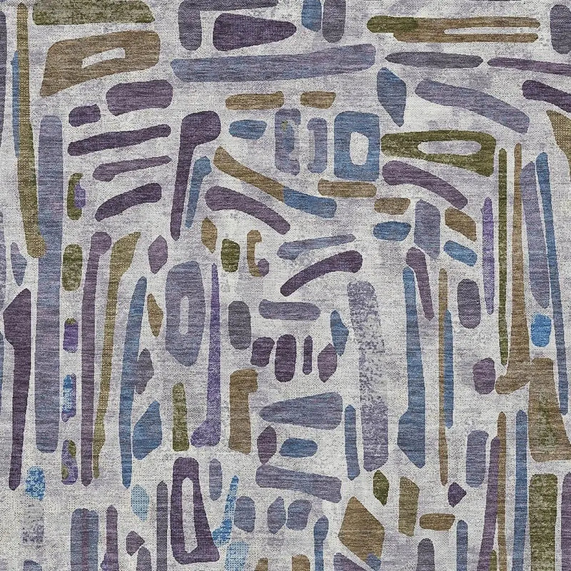 10' X 14' Purple And Brown Abstract Washable Indoor Outdoor Area Rug Homeroots Outdoor