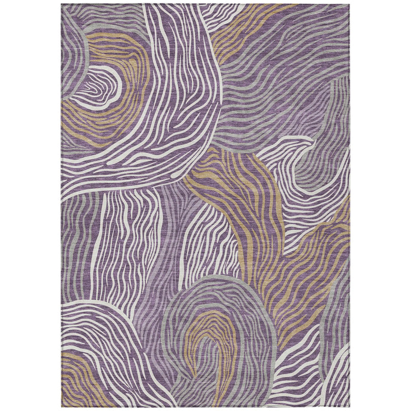 10' X 14' Purple And Ivory Ikat Washable Indoor Outdoor Area Rug Homeroots Outdoor