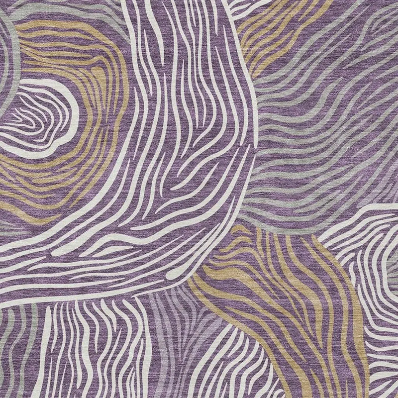 10' X 14' Purple And Ivory Ikat Washable Indoor Outdoor Area Rug Homeroots Outdoor