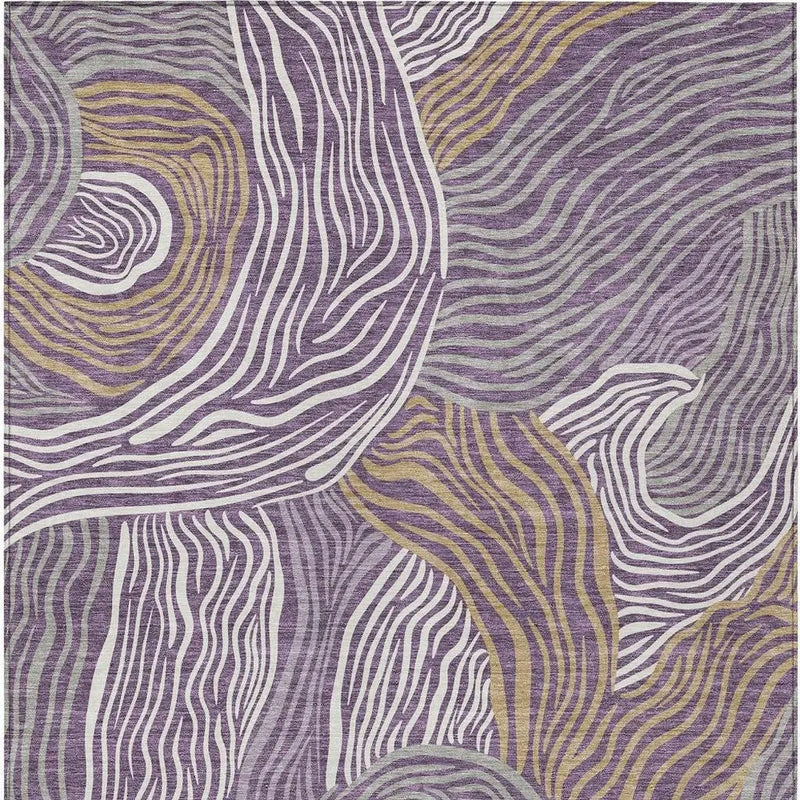 10' X 14' Purple And Ivory Ikat Washable Indoor Outdoor Area Rug Homeroots Outdoor