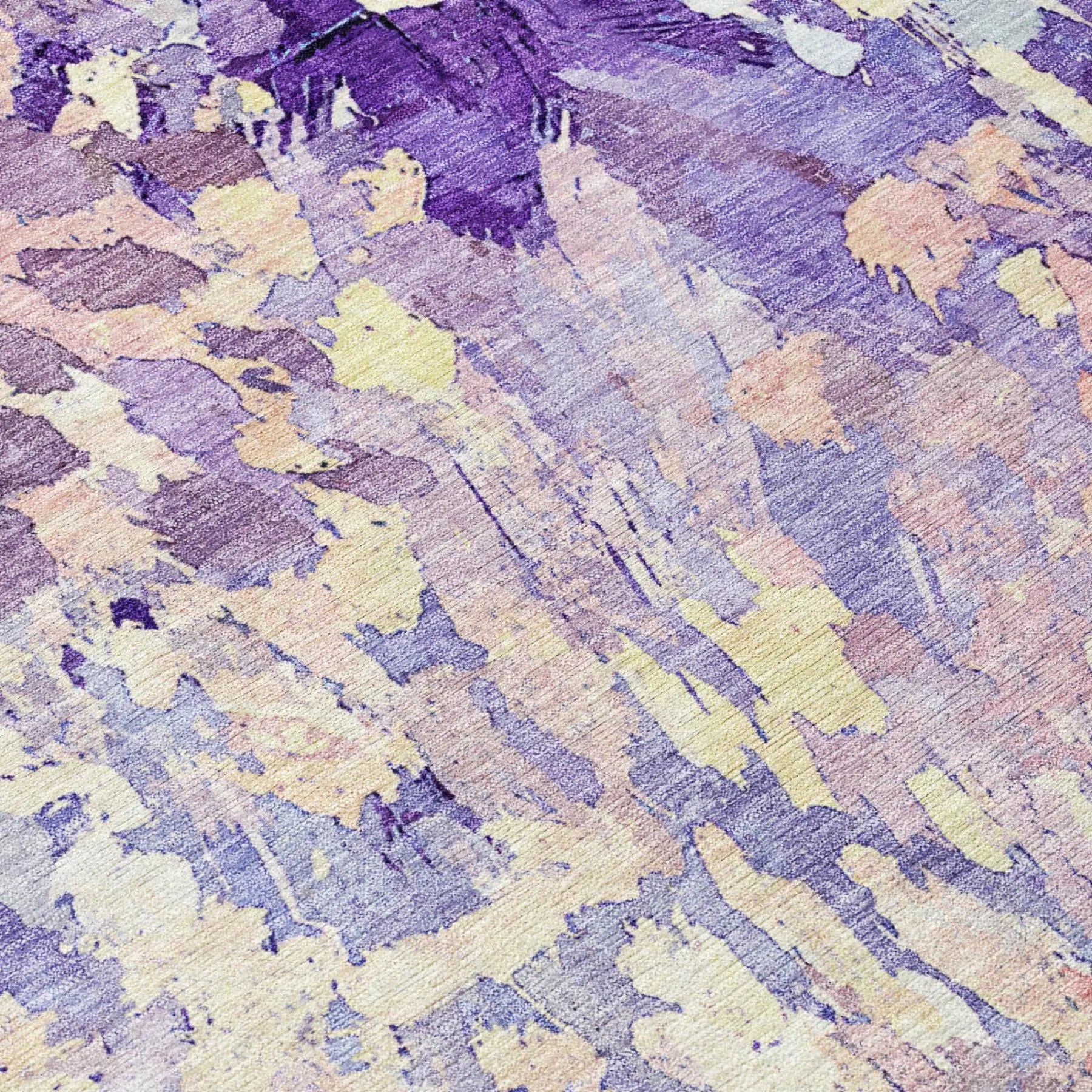 10' X 14' Purple And Lavender Abstract Washable Indoor Outdoor Area Rug Homeroots Outdoor