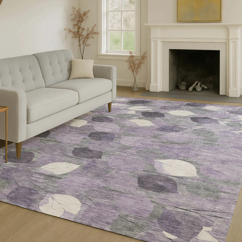 10' X 14' Purple And Lavender Floral Washable Indoor Outdoor Area Rug Homeroots Outdoor