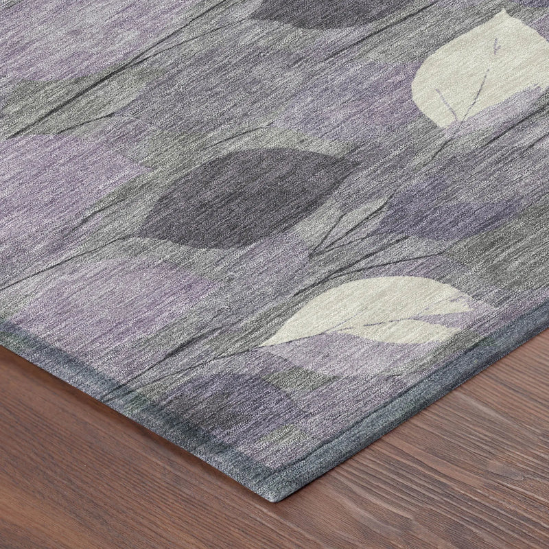 10' X 14' Purple And Lavender Floral Washable Indoor Outdoor Area Rug Homeroots Outdoor