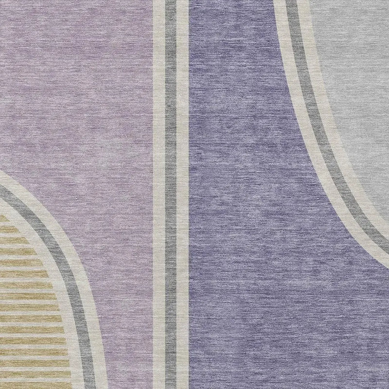 10' X 14' Purple And Lavender Geometric Washable Indoor Outdoor Area Rug Homeroots Outdoor