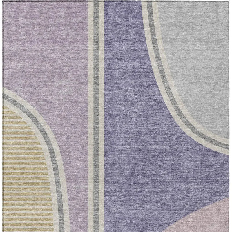 10' X 14' Purple And Lavender Geometric Washable Indoor Outdoor Area Rug Homeroots Outdoor