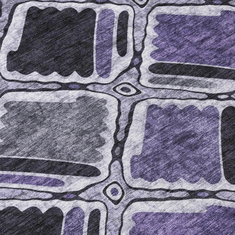 10' X 14' Purple And Lavender Geometric Washable Indoor Outdoor Area Rug Homeroots Outdoor