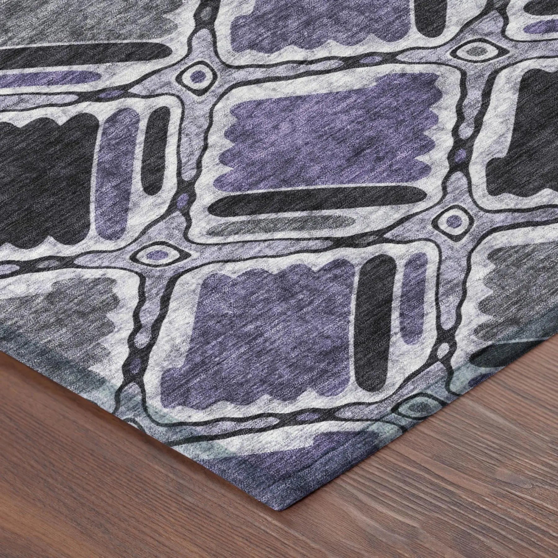 10' X 14' Purple And Lavender Geometric Washable Indoor Outdoor Area Rug Homeroots Outdoor