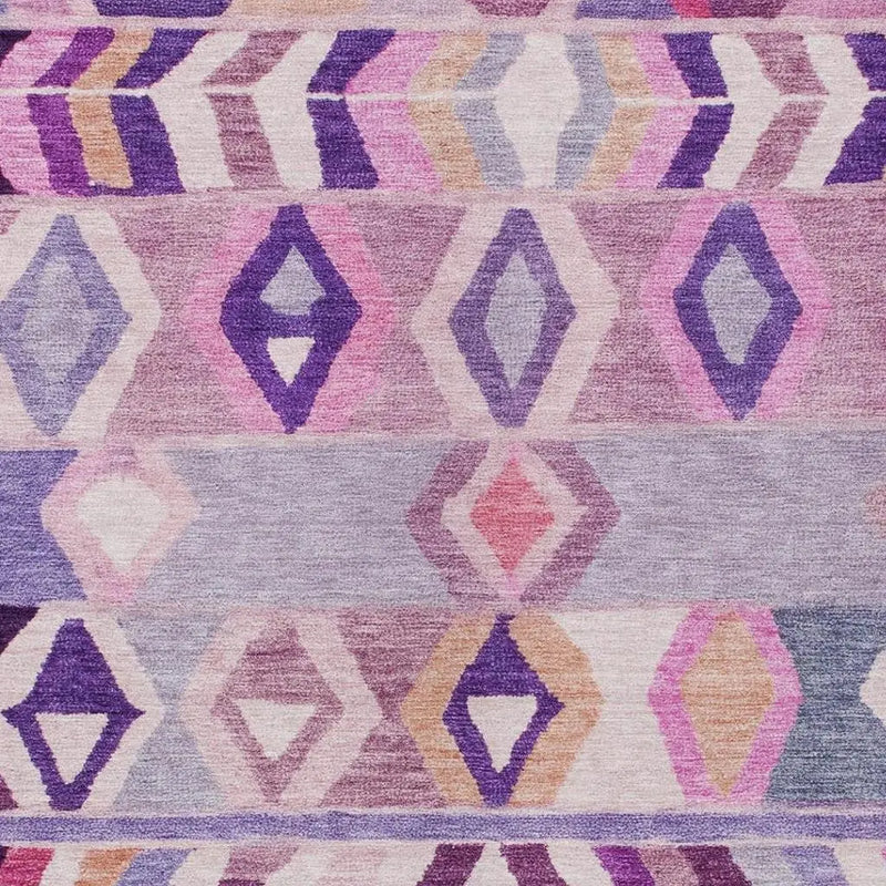 10' X 14' Purple And Lavender Tribal Washable Indoor Outdoor Area Rug Homeroots Outdoor