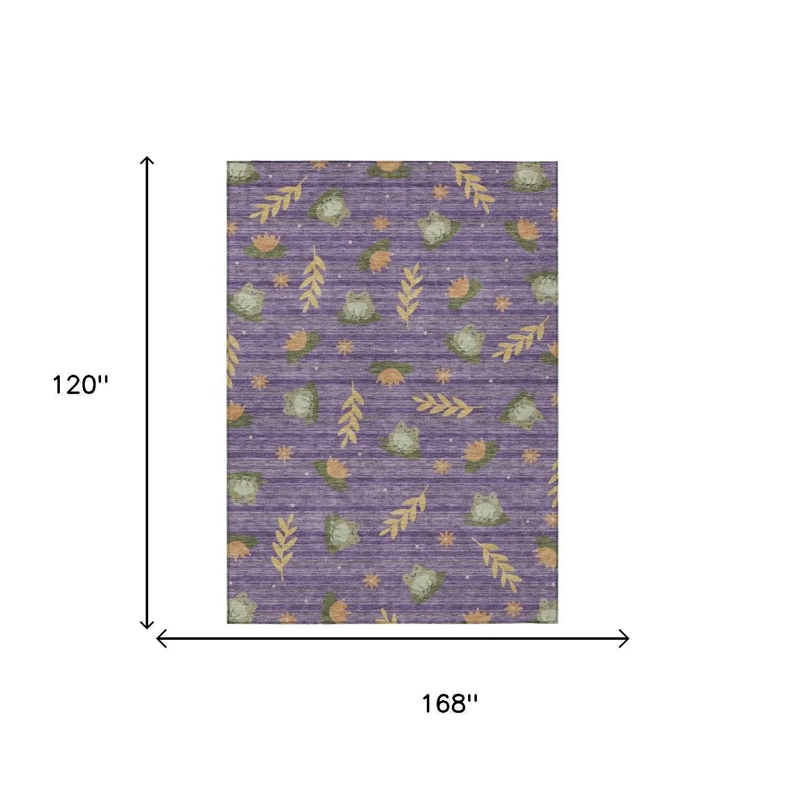 10' X 14' Purple And Lilac Botanical Leaves Washable Indoor Outdoor Area Rug Homeroots Outdoor
