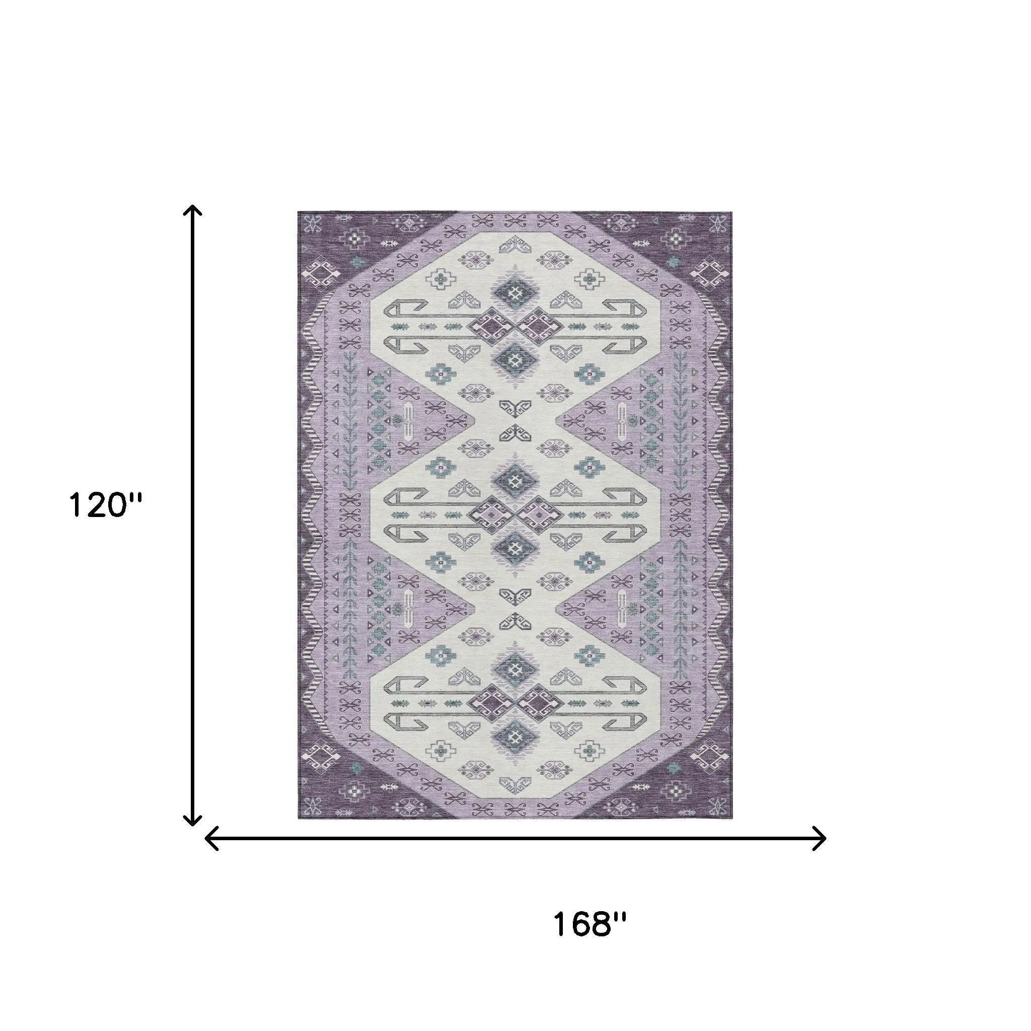 10' X 14' Purple And Lilac Geometric Washable Indoor Outdoor Area Rug Homeroots Outdoor