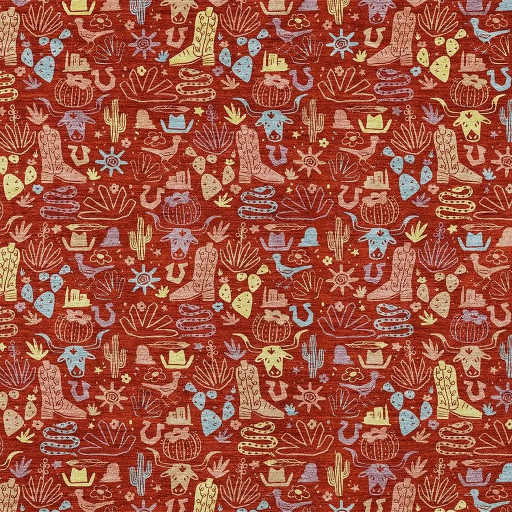 10' X 14' Red And Coral Stars Washable Indoor Outdoor Area Rug Homeroots Outdoor