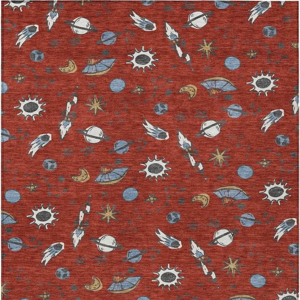10' X 14' Red And Ivory Animal Print Washable Indoor Outdoor Area Rug Homeroots Outdoor
