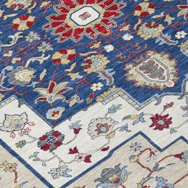10' X 14' Red And Ivory Floral Medallion Washable Indoor Outdoor Area Rug Homeroots Outdoor
