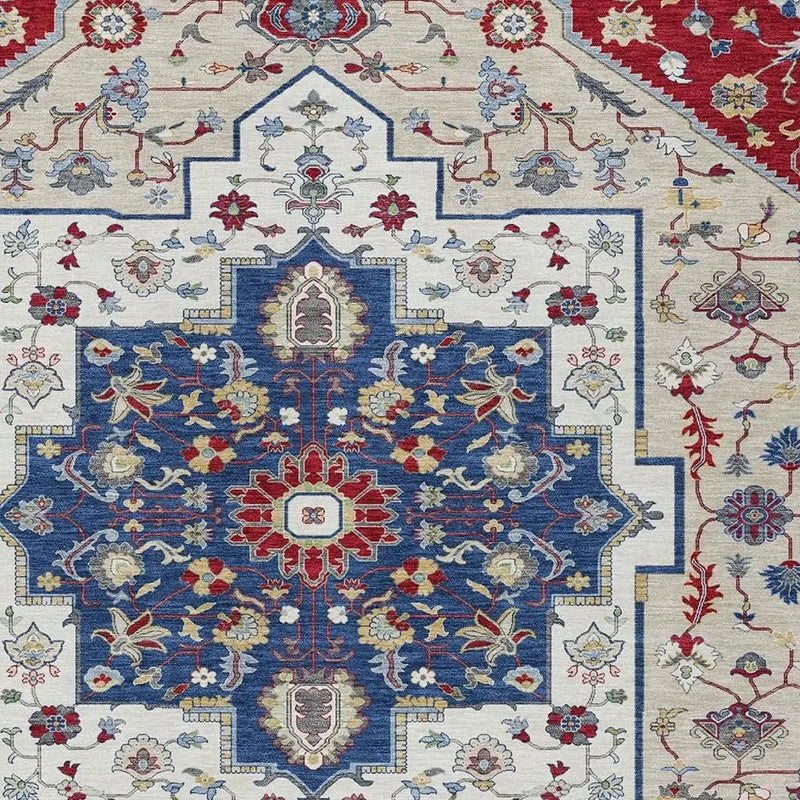 10' X 14' Red And Ivory Floral Medallion Washable Indoor Outdoor Area Rug Homeroots Outdoor