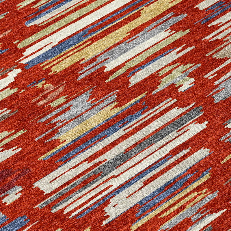 10' X 14' Red And Ivory Southwestern Washable Indoor Outdoor Area Rug Homeroots Outdoor