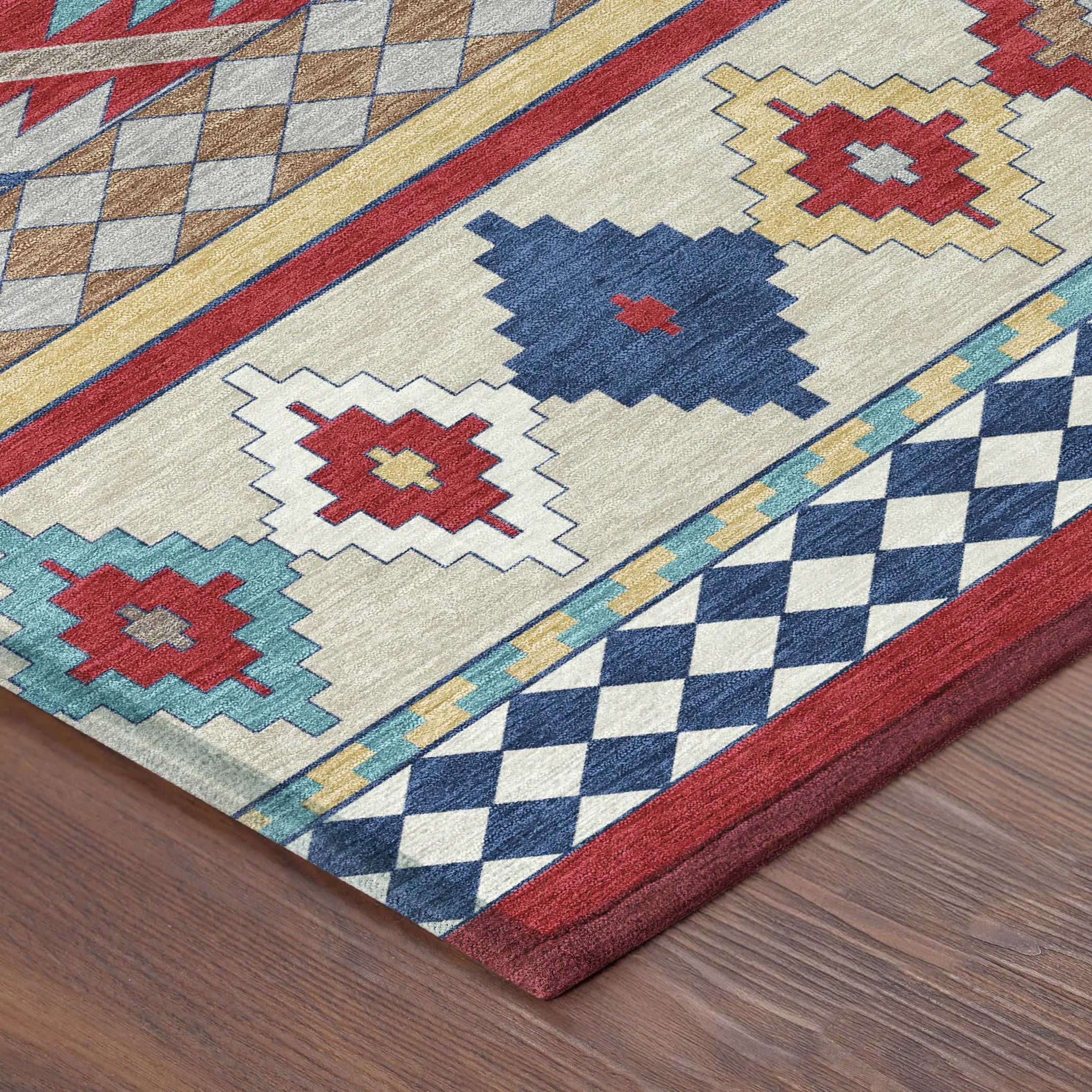 10' X 14' Red And Ivory Southwestern Washable Indoor Outdoor Area Rug Homeroots Outdoor