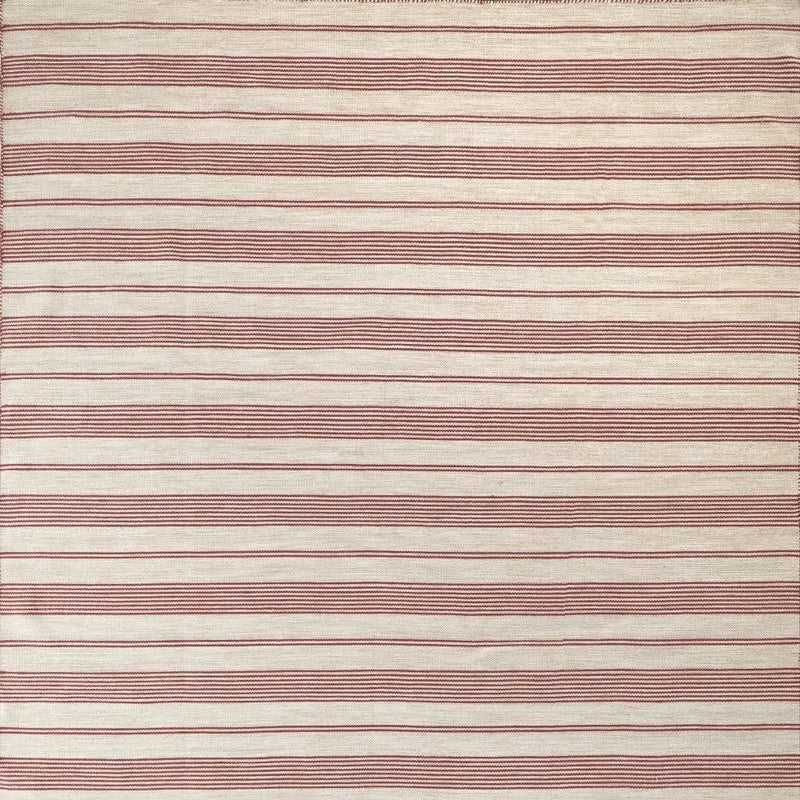 10' X 14' Red And Ivory Striped Dhurrie Hand Woven Stain Resistant Area Rug Homeroots Outdoor