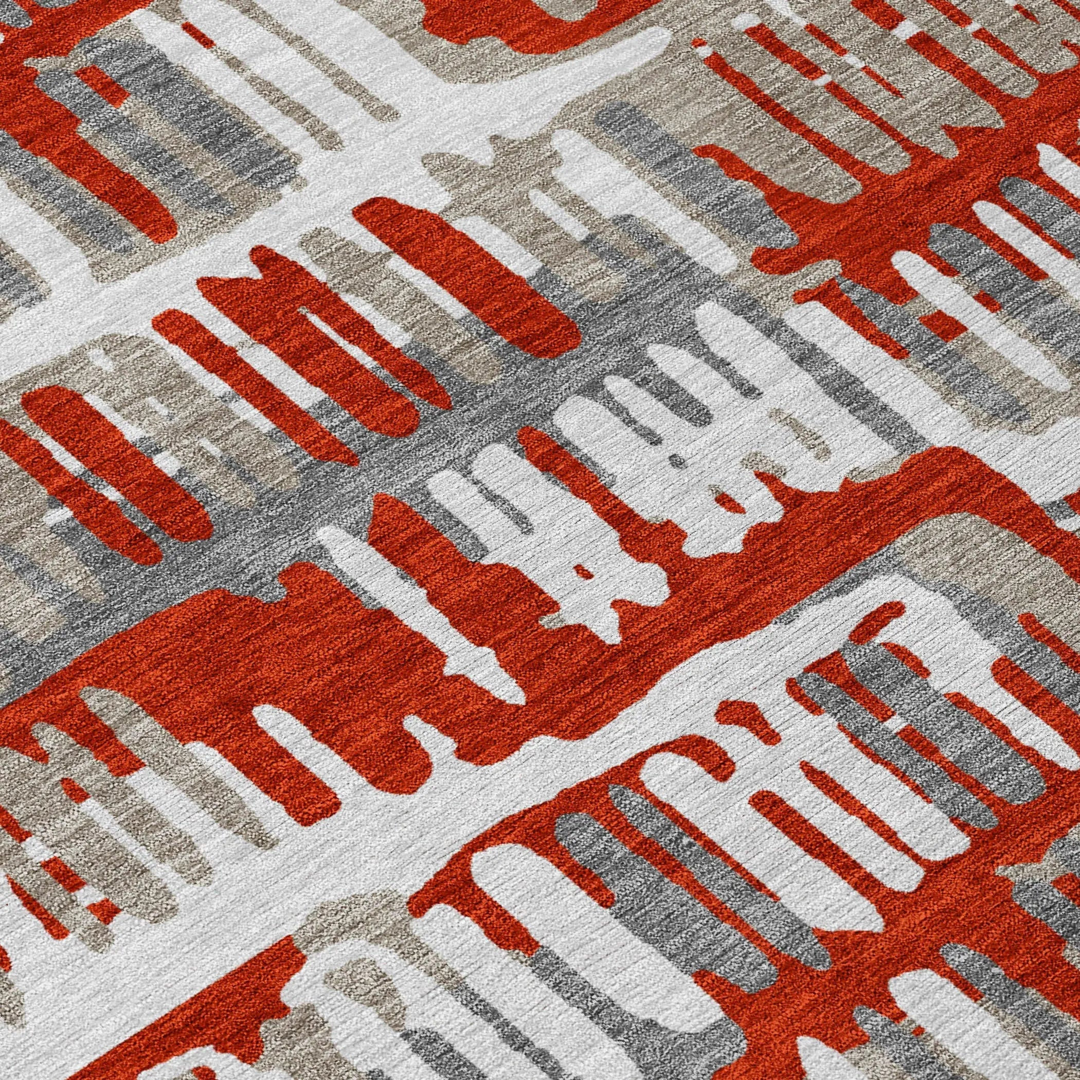 10' X 14' Red And Orange Abstract Washable Indoor Outdoor Area Rug Homeroots Outdoor