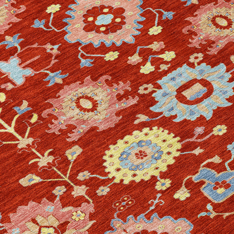 10' X 14' Red And Rust Geometric Washable Indoor Outdoor Area Rug Homeroots Outdoor