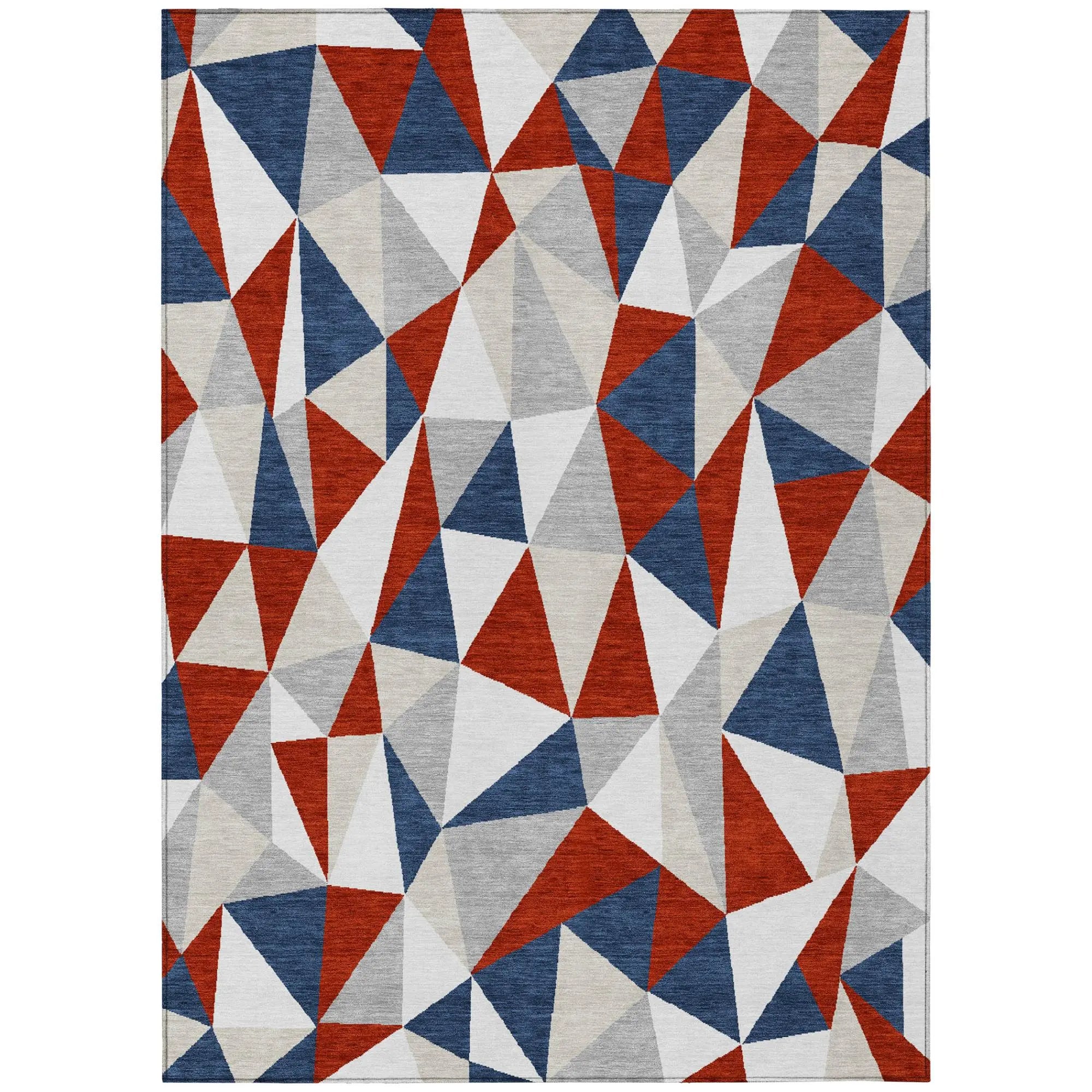 10' X 14' Red And Silver Geometric Washable Indoor Outdoor Area Rug Homeroots Outdoor
