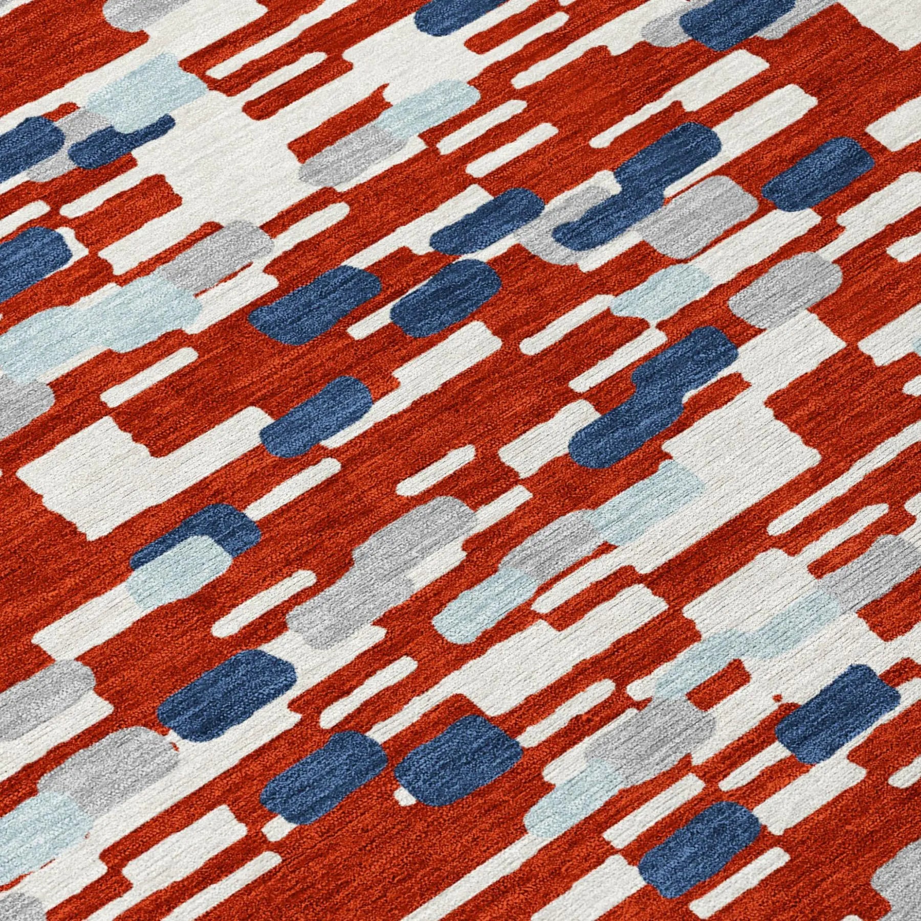 10' X 14' Red And Silver Geometric Washable Indoor Outdoor Area Rug Homeroots Outdoor