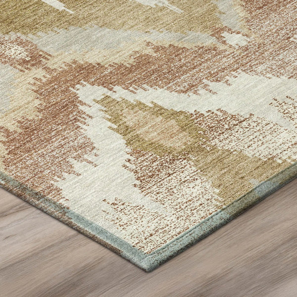 10' X 14' Rust And Orange Abstract Washable Indoor Outdoor Area Rug Homeroots Outdoor